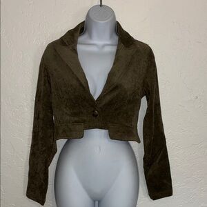 Elegant Olive Cropped Blazer
